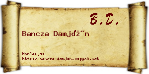 Bancza Damján névjegykártya